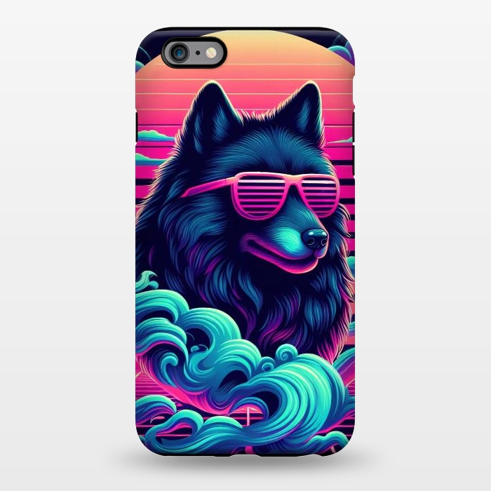 iPhone 6/6s plus StrongFit 80s Synthwave Wolf by JohnnyVillas