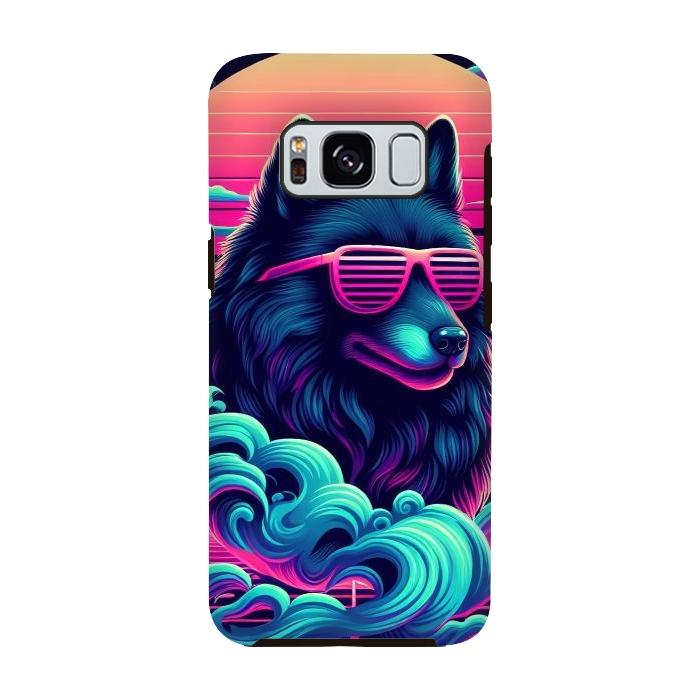 Galaxy S8 StrongFit 80s Synthwave Wolf by JohnnyVillas