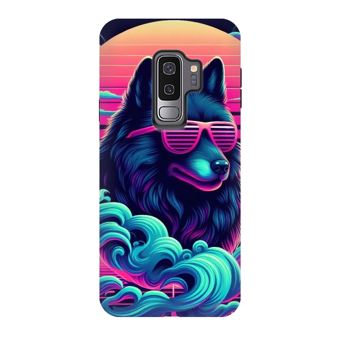 Galaxy S9 plus StrongFit 80s Synthwave Wolf by JohnnyVillas