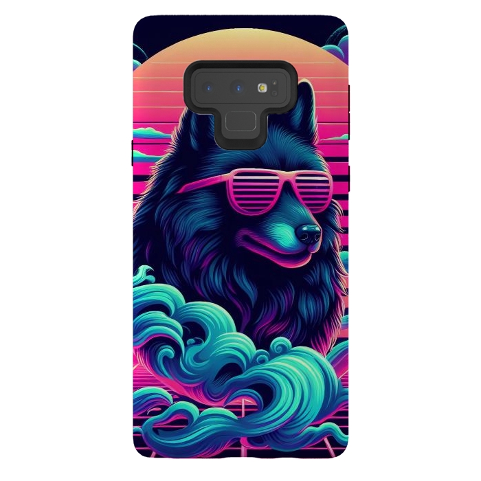 Galaxy Note 9 StrongFit 80s Synthwave Wolf by JohnnyVillas