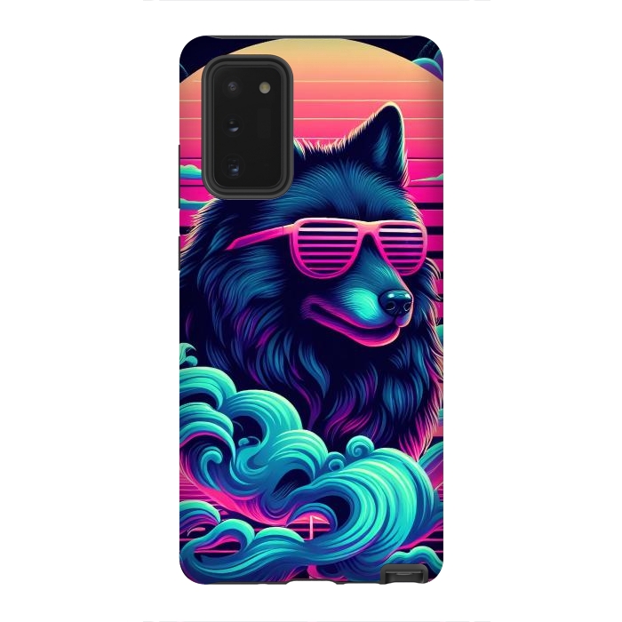 Galaxy Note 20 StrongFit 80s Synthwave Wolf by JohnnyVillas