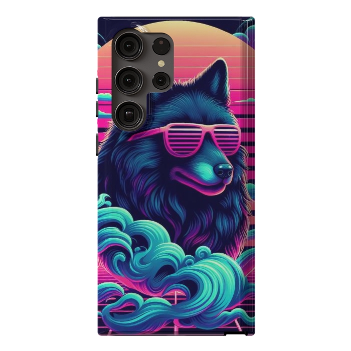 Galaxy S23 Ultra StrongFit 80s Synthwave Wolf by JohnnyVillas