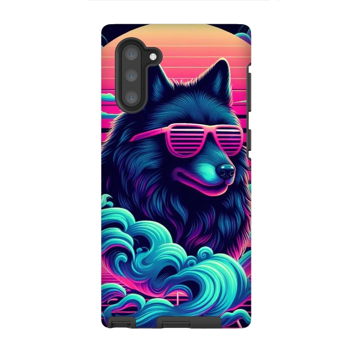 Galaxy Note 10 StrongFit 80s Synthwave Wolf by JohnnyVillas