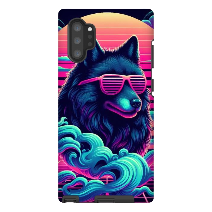 Galaxy Note 10 plus StrongFit 80s Synthwave Wolf by JohnnyVillas