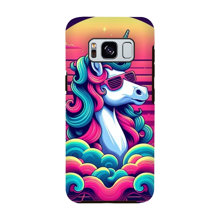 Galaxy S8 StrongFit 80s Neon Unicorn by JohnnyVillas