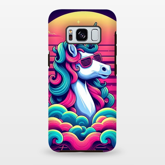 Galaxy S8 plus StrongFit 80s Neon Unicorn by JohnnyVillas