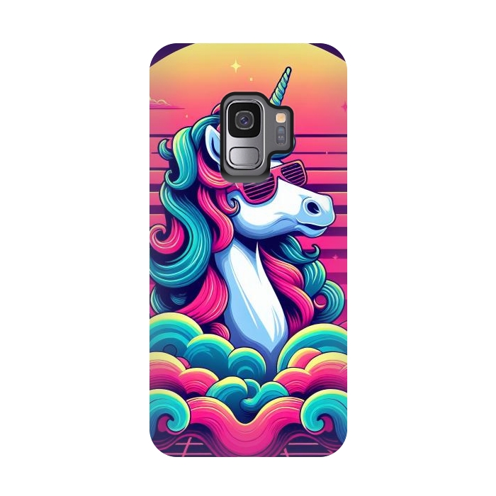 Galaxy S9 StrongFit 80s Neon Unicorn by JohnnyVillas