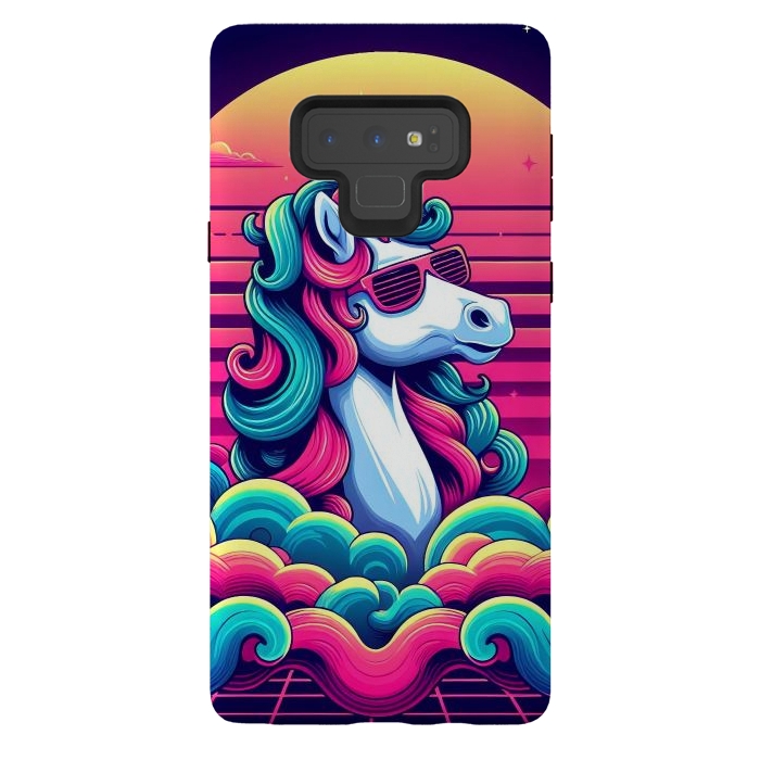 Galaxy Note 9 StrongFit 80s Neon Unicorn by JohnnyVillas