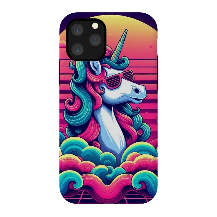 iPhone 11 Pro StrongFit 80s Neon Unicorn by JohnnyVillas