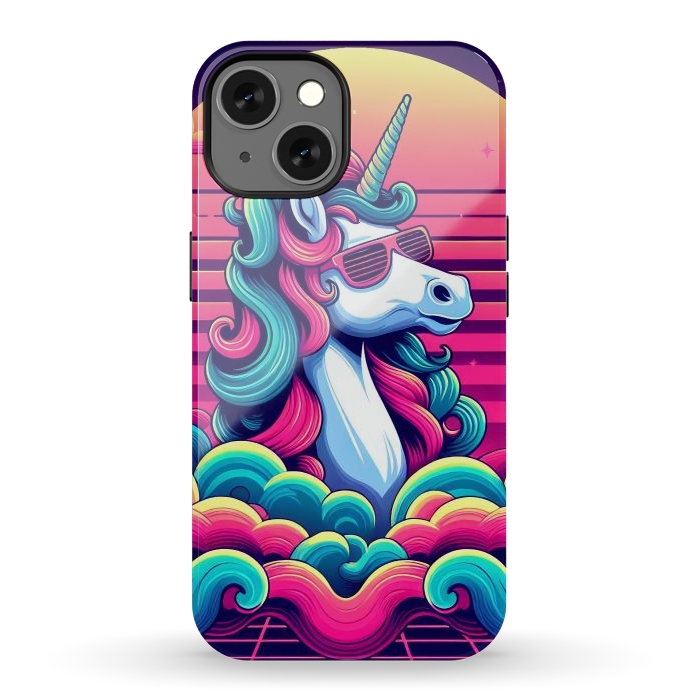 iPhone 13 StrongFit 80s Neon Unicorn by JohnnyVillas