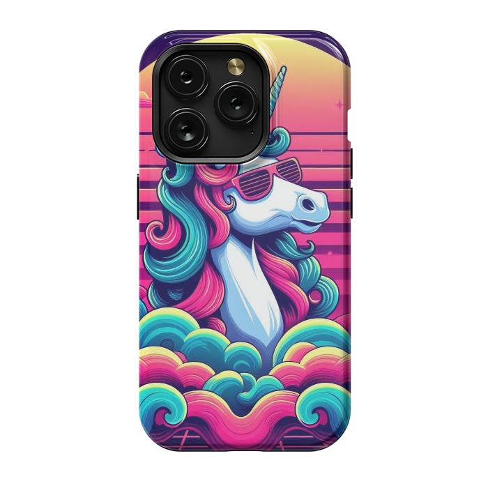 iPhone 15 Pro StrongFit 80s Neon Unicorn by JohnnyVillas