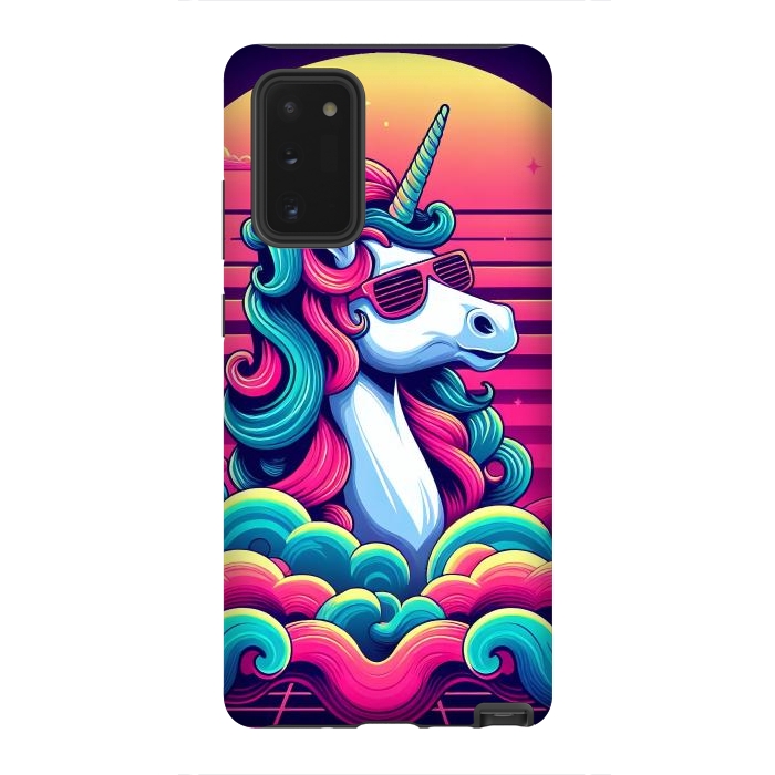 Galaxy Note 20 StrongFit 80s Neon Unicorn by JohnnyVillas