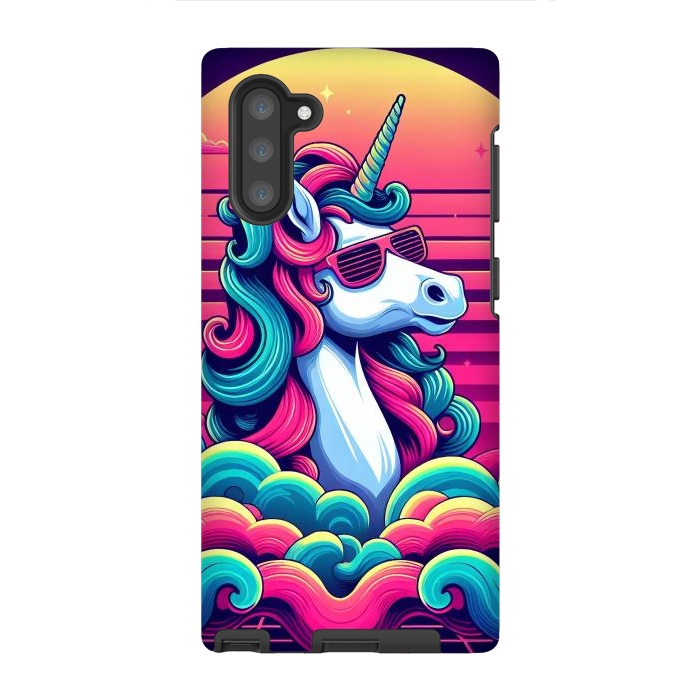 Galaxy Note 10 StrongFit 80s Neon Unicorn by JohnnyVillas