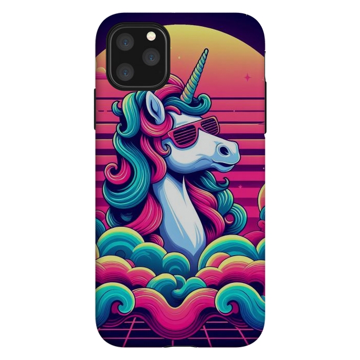 iPhone 11 Pro Max StrongFit 80s Neon Unicorn by JohnnyVillas