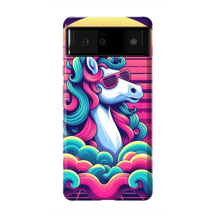 Pixel 6 StrongFit 80s Neon Unicorn by JohnnyVillas
