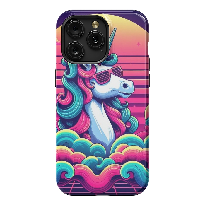 iPhone 15 Pro Max StrongFit 80s Neon Unicorn by JohnnyVillas