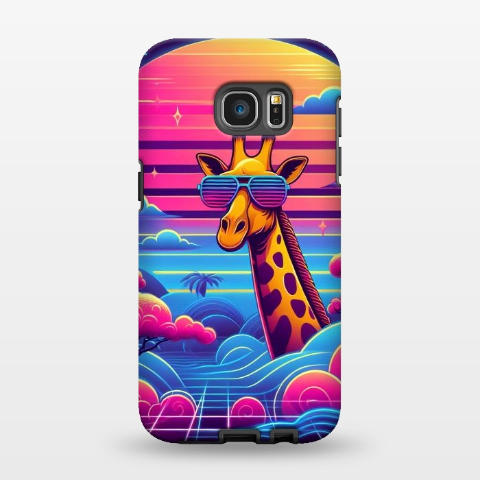 Galaxy S7 EDGE StrongFit 80s Neon Giraffe by JohnnyVillas