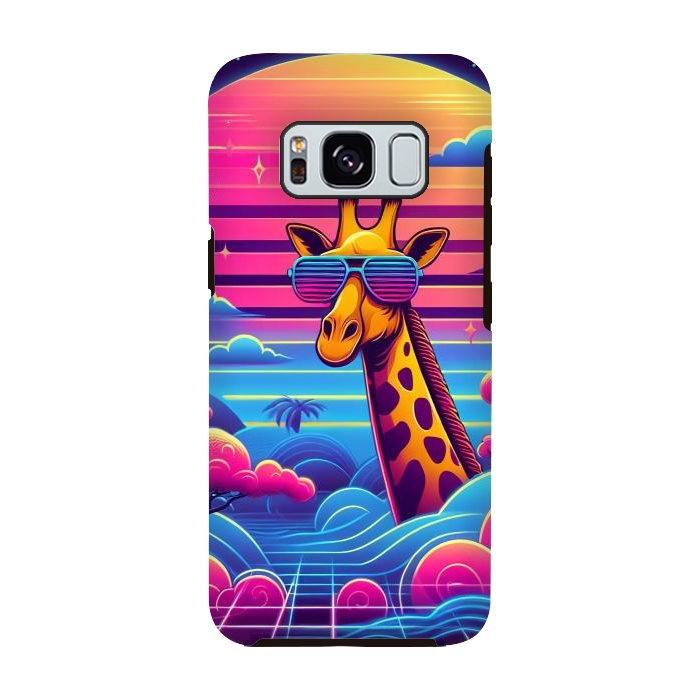 Galaxy S8 StrongFit 80s Neon Giraffe by JohnnyVillas