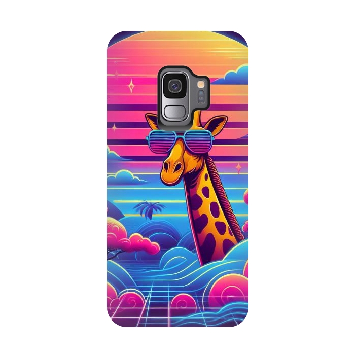 Galaxy S9 StrongFit 80s Neon Giraffe by JohnnyVillas