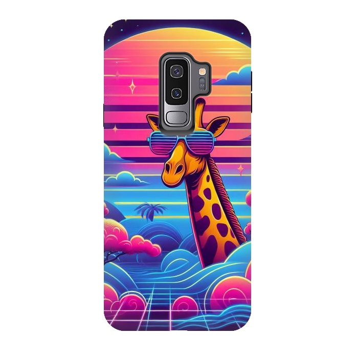 Galaxy S9 plus StrongFit 80s Neon Giraffe by JohnnyVillas