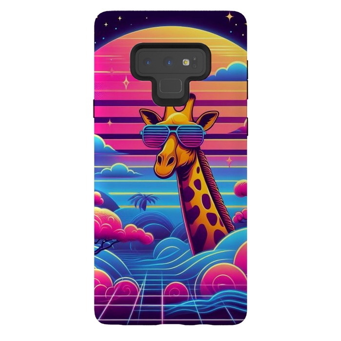 Galaxy Note 9 StrongFit 80s Neon Giraffe by JohnnyVillas