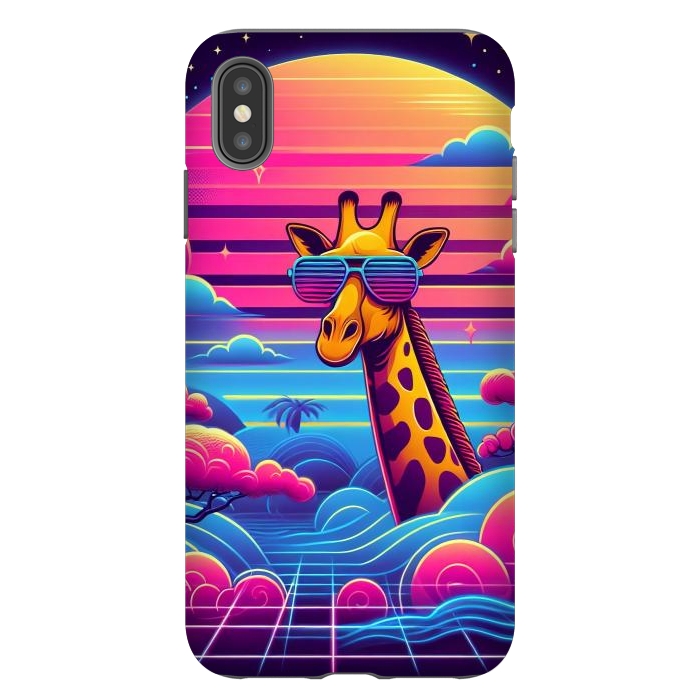 iPhone Xs Max StrongFit 80s Neon Giraffe by JohnnyVillas