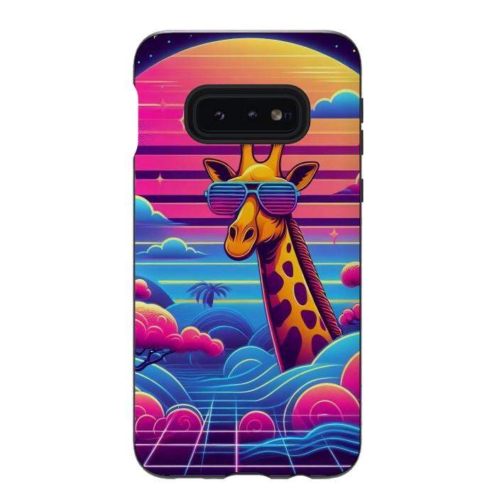 Galaxy S10e StrongFit 80s Neon Giraffe by JohnnyVillas