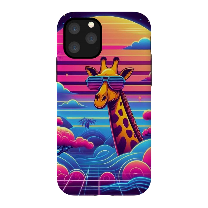 iPhone 11 Pro StrongFit 80s Neon Giraffe by JohnnyVillas