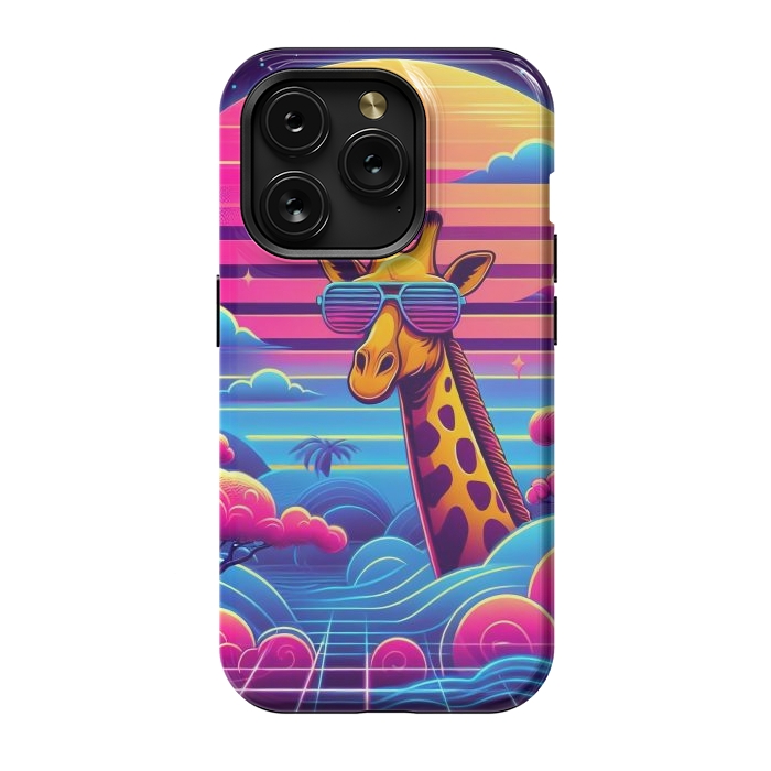 iPhone 15 Pro StrongFit 80s Neon Giraffe by JohnnyVillas