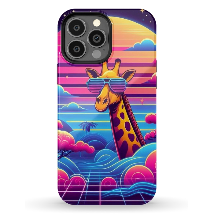 iPhone 13 Pro Max StrongFit 80s Neon Giraffe by JohnnyVillas