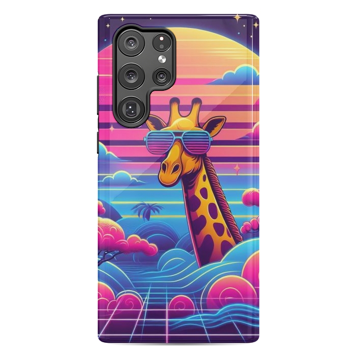 Galaxy S22 Ultra StrongFit 80s Neon Giraffe by JohnnyVillas