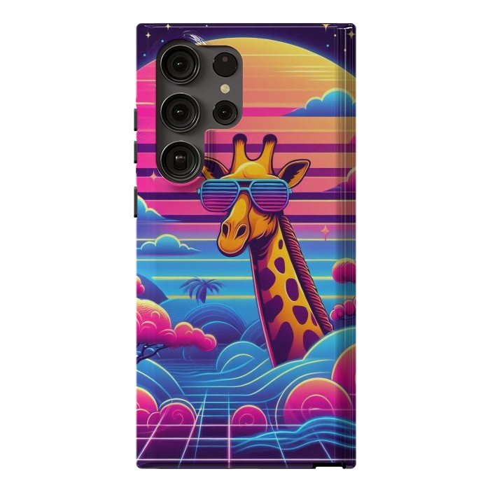 Galaxy S23 Ultra StrongFit 80s Neon Giraffe by JohnnyVillas