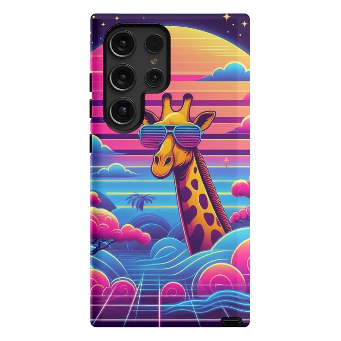 Galaxy S24 Ultra StrongFit 80s Neon Giraffe by JohnnyVillas