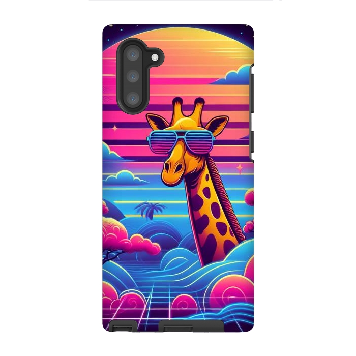 Galaxy Note 10 StrongFit 80s Neon Giraffe by JohnnyVillas