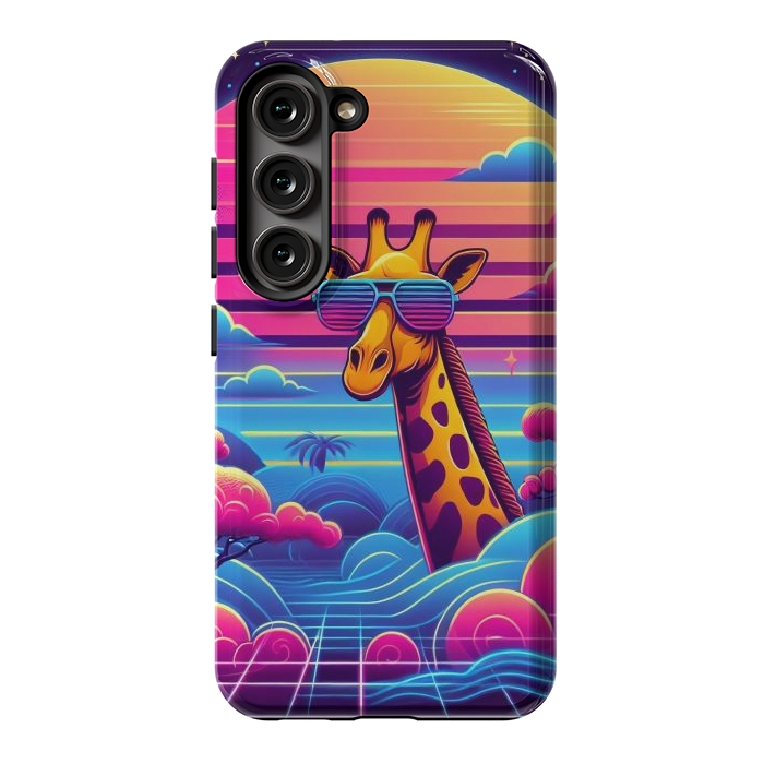 Galaxy S23 StrongFit 80s Neon Giraffe by JohnnyVillas