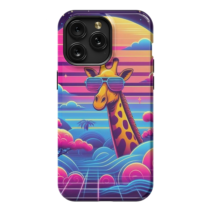 iPhone 15 Pro Max StrongFit 80s Neon Giraffe by JohnnyVillas