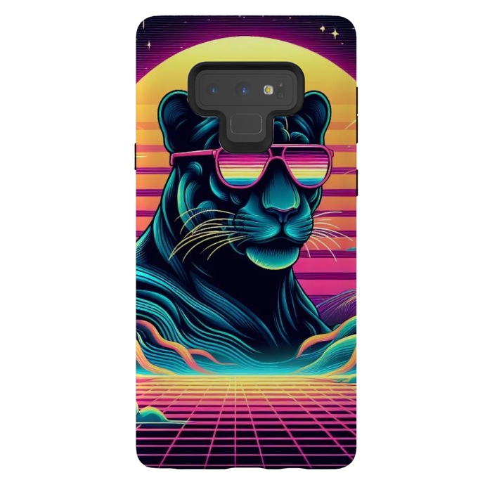 Galaxy Note 9 StrongFit 80s Neon Black Panther by JohnnyVillas