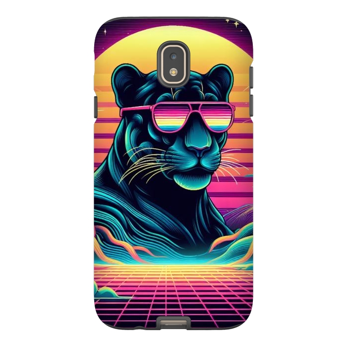Galaxy J7 StrongFit 80s Neon Black Panther by JohnnyVillas