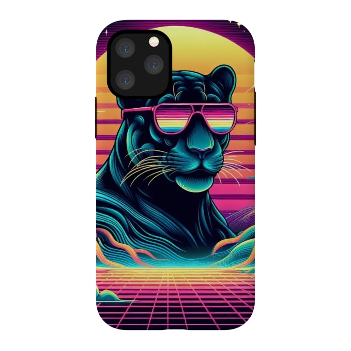 iPhone 11 Pro StrongFit 80s Neon Black Panther by JohnnyVillas