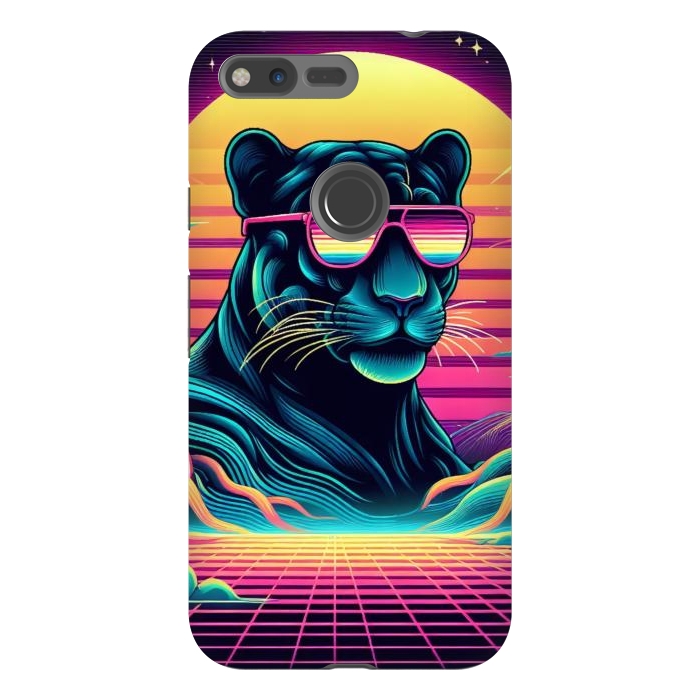 Pixel XL StrongFit 80s Neon Black Panther by JohnnyVillas
