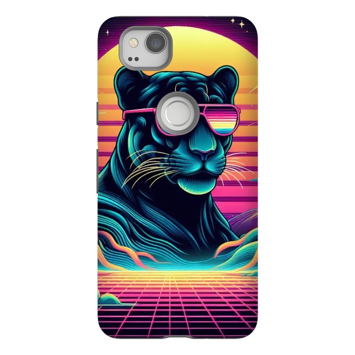 Pixel 2 StrongFit 80s Neon Black Panther by JohnnyVillas