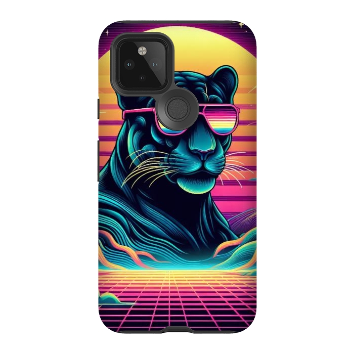 Pixel 5 StrongFit 80s Neon Black Panther by JohnnyVillas