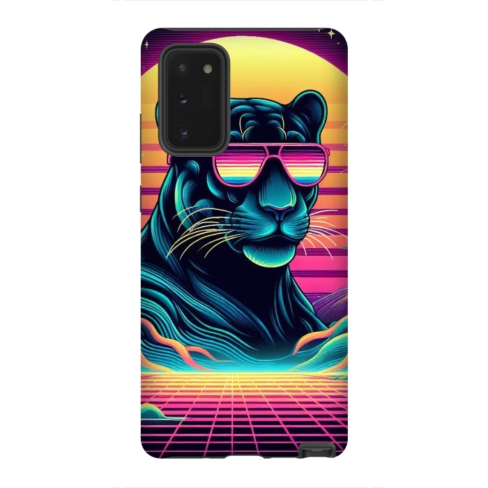 Galaxy Note 20 StrongFit 80s Neon Black Panther by JohnnyVillas