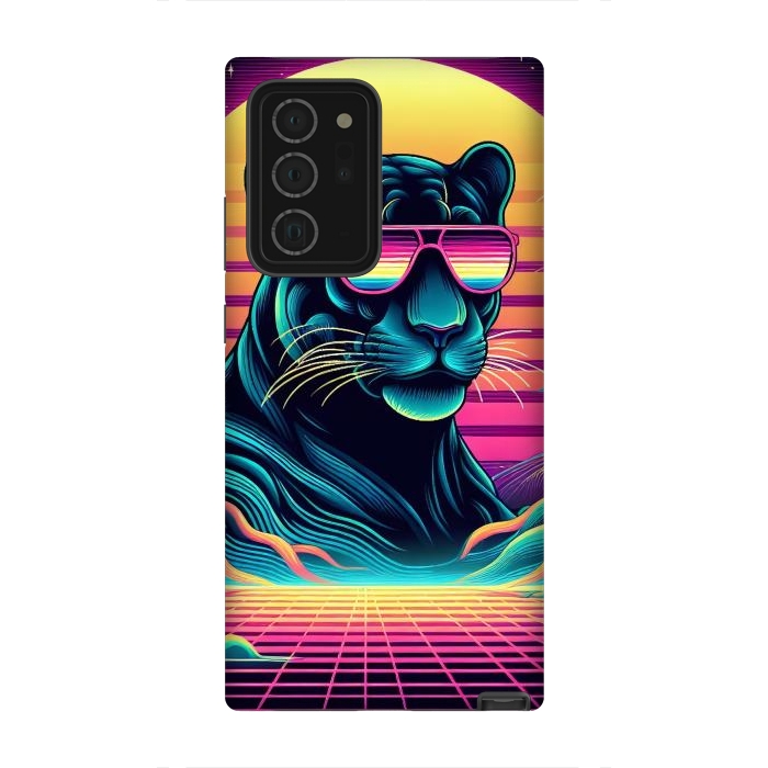 Galaxy Note 20 Ultra StrongFit 80s Neon Black Panther by JohnnyVillas