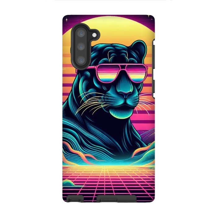 Galaxy Note 10 StrongFit 80s Neon Black Panther by JohnnyVillas