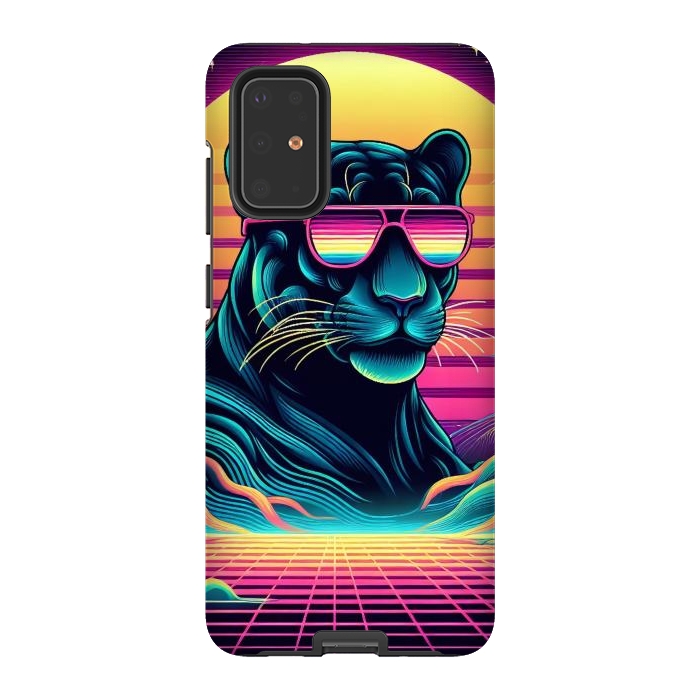 Galaxy S20 Plus StrongFit 80s Neon Black Panther by JohnnyVillas