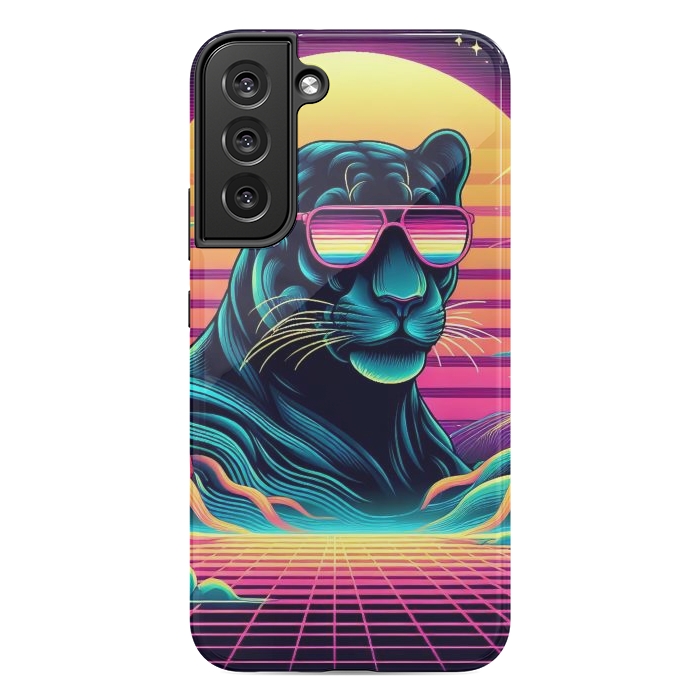 Galaxy S22 plus StrongFit 80s Neon Black Panther by JohnnyVillas