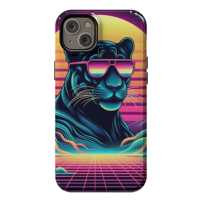 iPhone 14 Plus StrongFit 80s Neon Black Panther by JohnnyVillas