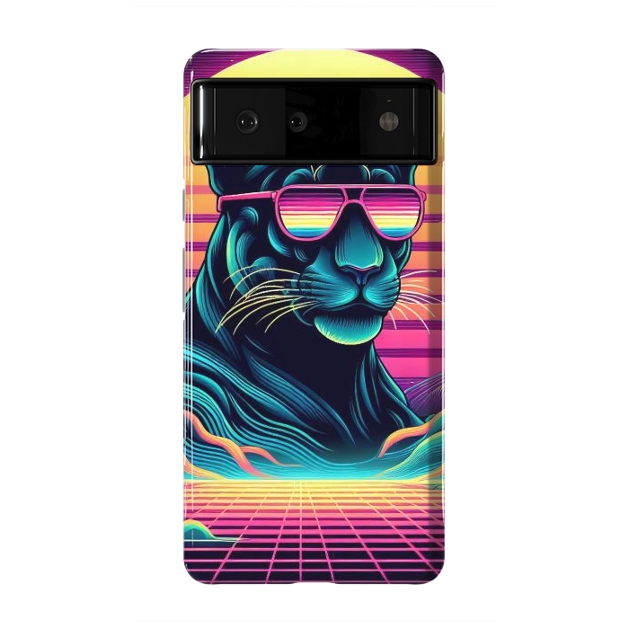 Pixel 6 StrongFit 80s Neon Black Panther by JohnnyVillas