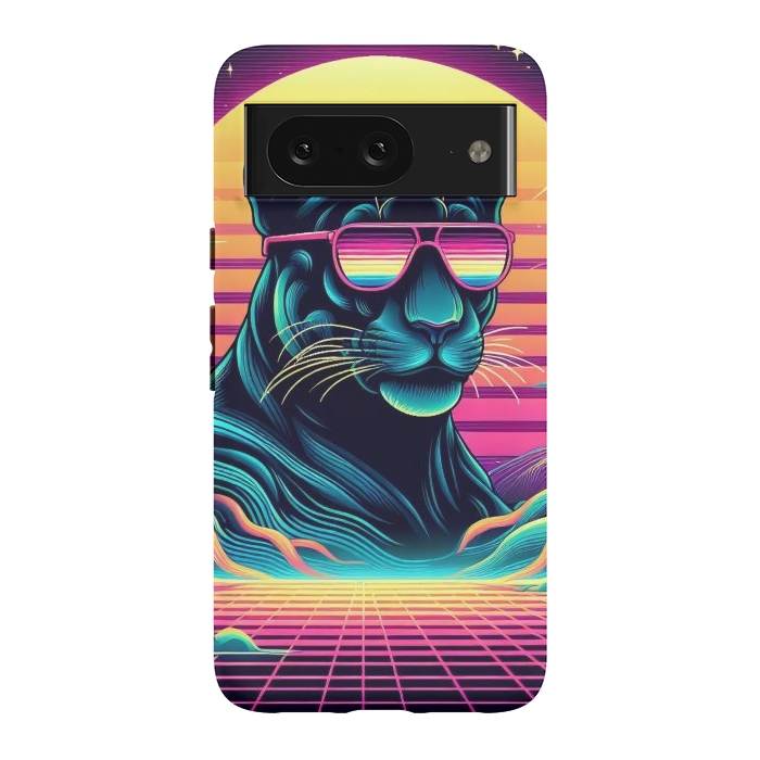 Pixel 8 StrongFit 80s Neon Black Panther by JohnnyVillas